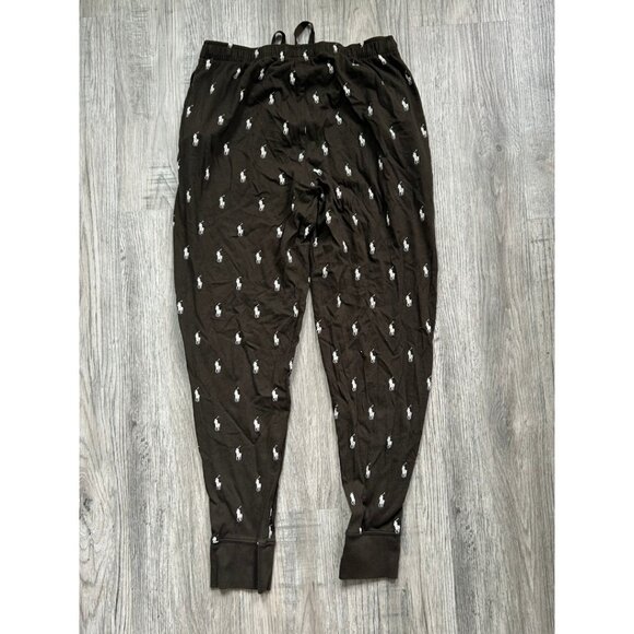 Polo Ralph Lauren All-Over Pony Print Cotton Jogger Pants Elastic Waist Size M - Picture 2 of 9